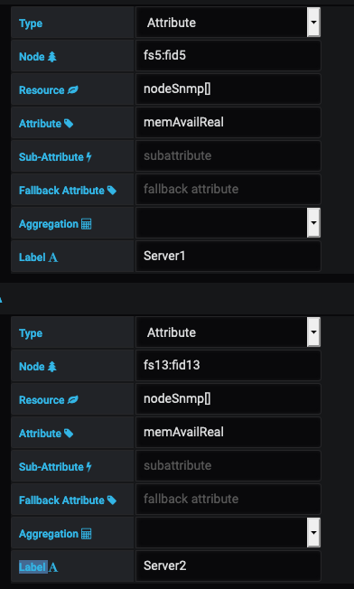 Example configuration for a query.