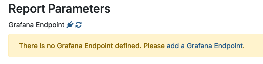 Meridian UI displaying a Grafana endpoint error
