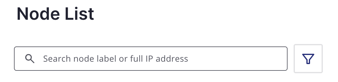 node list search filter